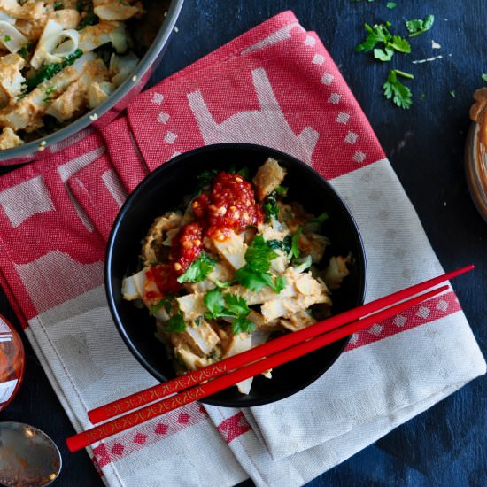 Rice noodles with peanut sauce - Recipe photo by mysecondbreakfast