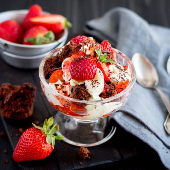 Eton Mess with chocolate cake - Recipe photo by finefreshfood