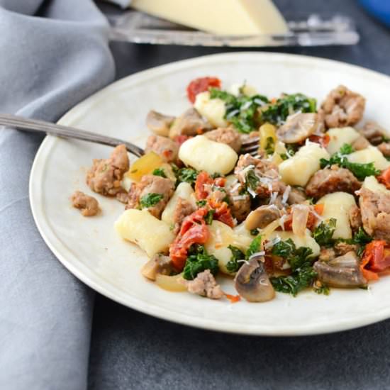 Sausage Kale and Tomato Gnocchi - Recipe photo by garlic and zest