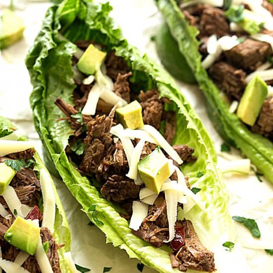 Barbacoa Taco Lettuce Wraps - Recipe photo by galonamission