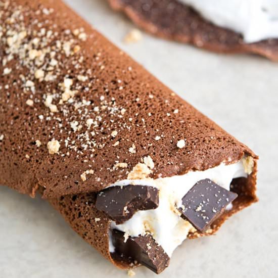 Smores Crepes - Recipe photo by Cakewhiz