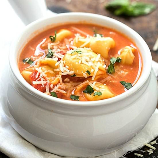 One-Pot Tomato Tortellini Soup - Recipe photo by galonamission