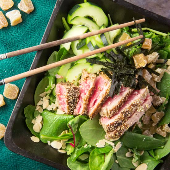 Seared Wasabi Tuna Salad - Recipe photo by forageddish