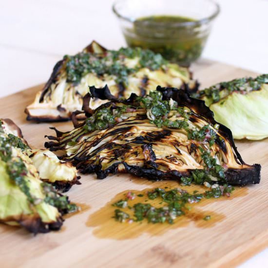 Grilled Cabbage with Chimichurri - Recipe photo by susanstable