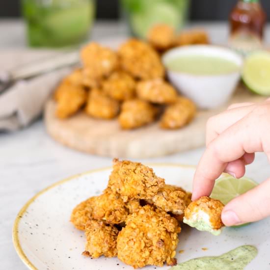 Popcorn chicken with basil mayo - Recipe photo by thesecretlifeofbee