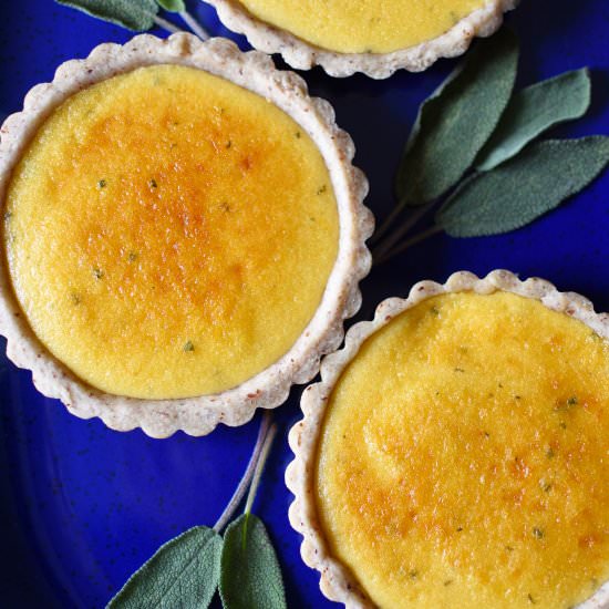 Meyer Lemon, Sage, Olive Oil Tart - Recipe photo by camillecancook