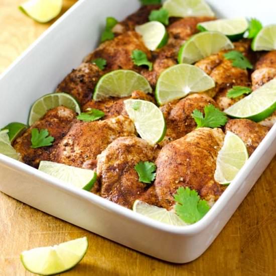 Chili Roasted Chicken Thighs - Recipe photo by Cook Eat Well