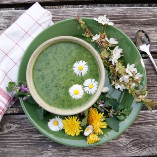 Wild Garlic Soup with Dandelion - Recipe photo by ViennaSundayKitchen