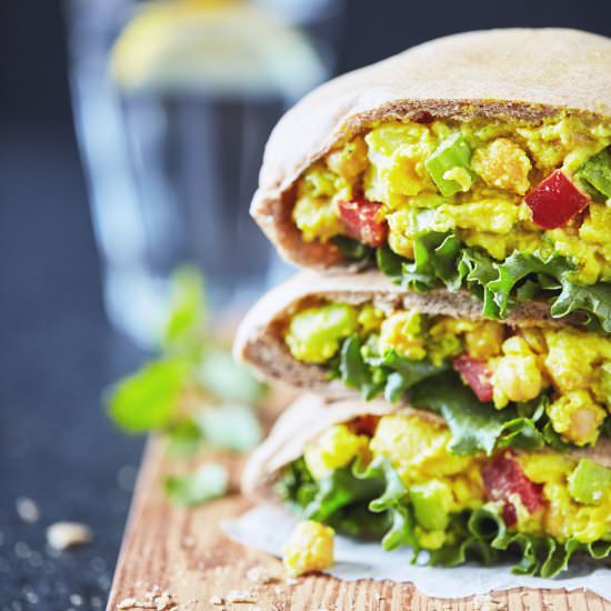 Curry Chickpea Salad Pitas - Recipe photo by Natural Girl Modern World