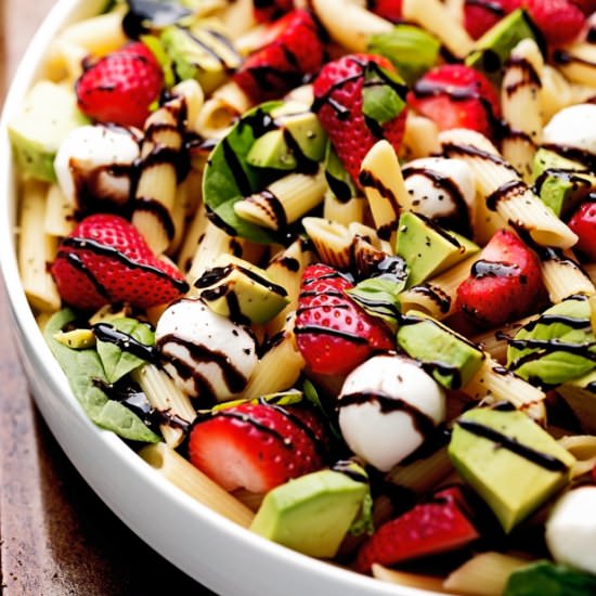 Strawberry Caprese Pasta - Recipe photo by littlespicejar