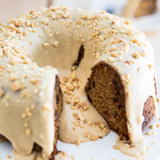 Banana Peanut Butter Bundt Cake - Recipe photo by EvilTwinKitchen