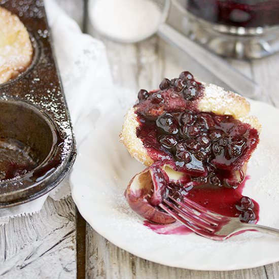 Mini Dutch Pancakes with Blueberry Sauce - Recipe photo by seasonsandsuppers