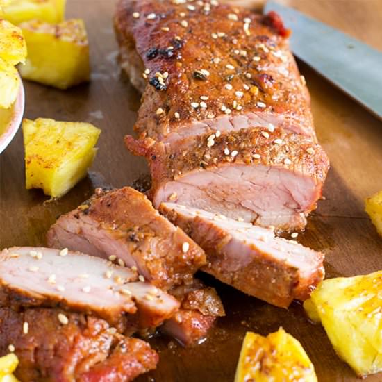 Pineapple Grilled Pork Tenderlon - Recipe photo by slapyodaddybbq