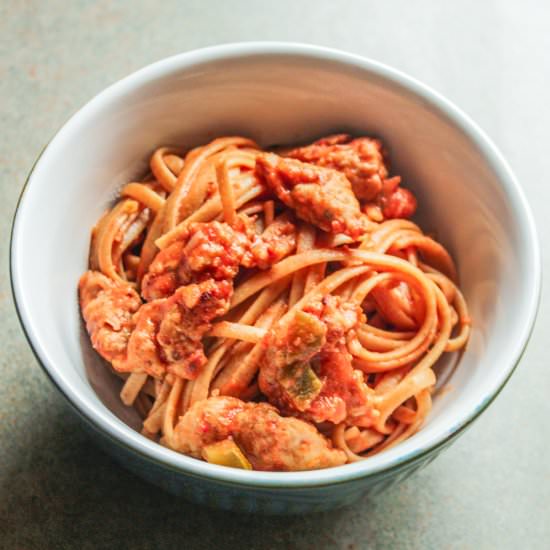 Spicy Linguine in a Rose Sauce - Recipe photo by Lisa G Cooks