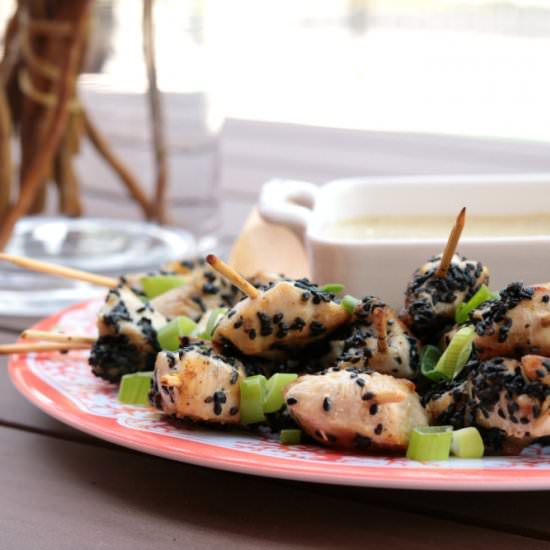 Sesame Chicken + Herb Tahini Sauce - Recipe photo by Krayl Funch