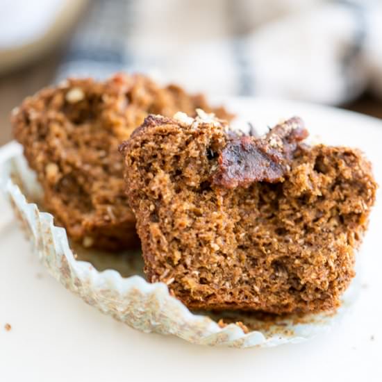 Bran & Date Muffins - Recipe photo by The Healthy Foodie