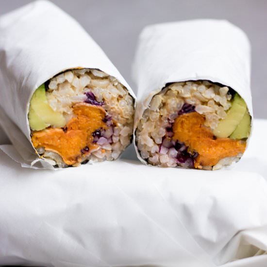 Sweet Potato Sushi Burrito - Recipe photo by happyhealthblog