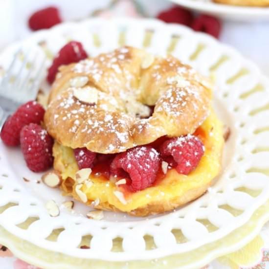 Raspberry Croissant French Toast - Recipe photo by thegoldlininggirl