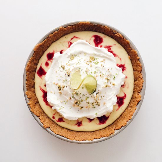Raspberry Lime Pie - Recipe photo by rushyama