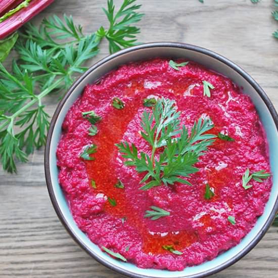 Beet Tahini Dip - Recipe photo by ahueats