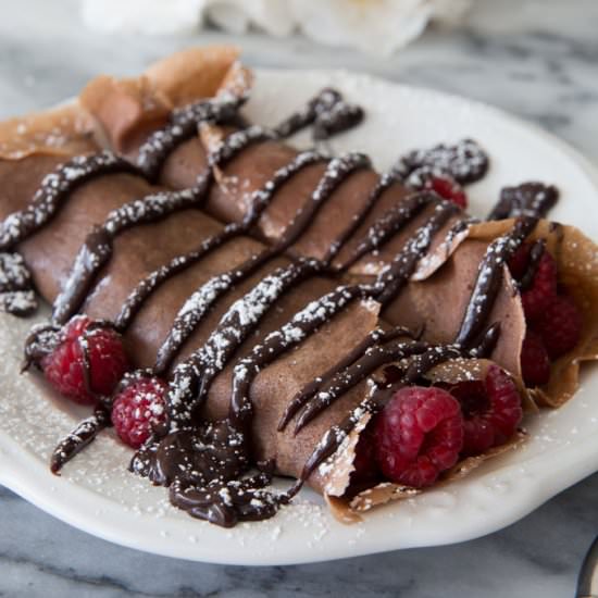 Chocolate Raspberry Crepes - Recipe photo by girlinspired
