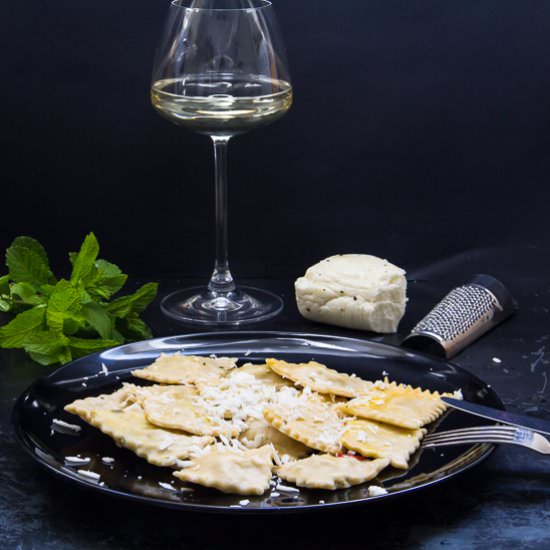 Homemade Ravioli w/ Haloumi Cheese - Recipe photo by thehealthycook