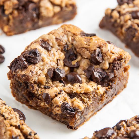 Espresso Toffee Blondies - Recipe photo by BakerbyNature