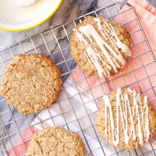 Maple Glazed Oatmeal Cookies - Recipe photo by thedessertchronicles