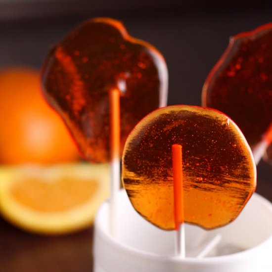 Orange Flavored Lollipops - Recipe photo by cookingismessy