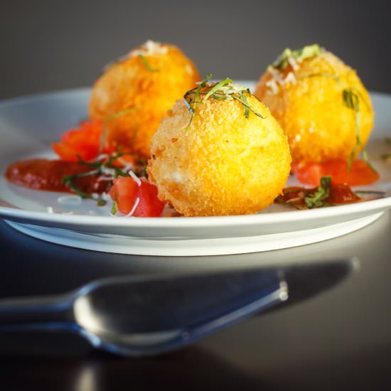 Mozzerella Stuffed Arancini - Recipe photo by Brian Jones
