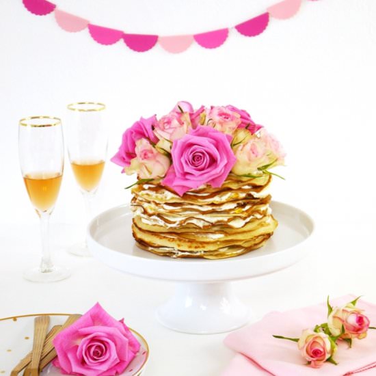 Crepe Cake with Rosewater & Marmela - Recipe photo by BirdsParty