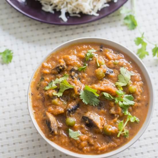 Mushroom Matar Curry - Recipe photo by Akila