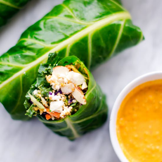Crispy Quinoa Collard Wraps - Recipe photo by wendypolisi