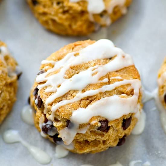 Frosted Chocolate Chip Biscuits - Recipe photo by WholeAndHeavenlyOven