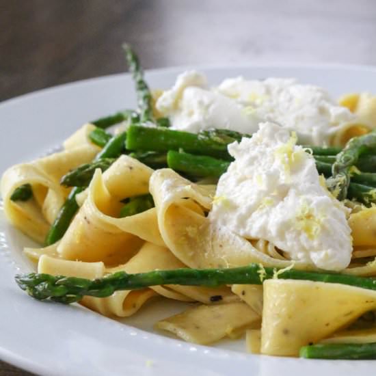 Lemon Ricotta Asparagus Papardelle - Recipe photo by wrightfamilytable