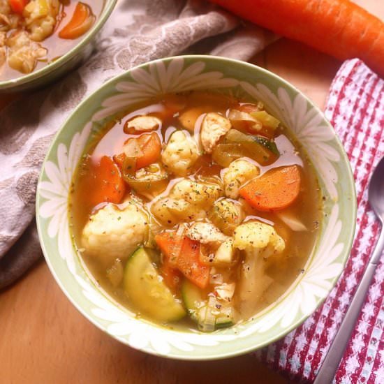 Paleo Chicken and Leek Soup (GF) - Recipe photo by perchancetocook.com