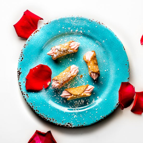 Rose Sherbet Mini Canolis - Recipe photo by nitinbud