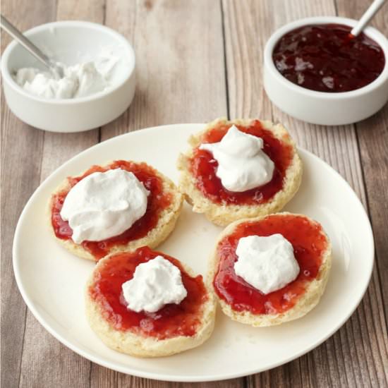Vegan Scones with Jam and Cream - Recipe photo by lovingitvegan