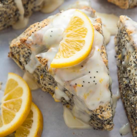 Meyer Lemon Poppy Seed Scones - Recipe photo by BakerbyNature