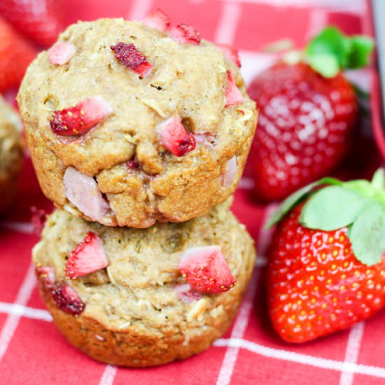 Whole Wheat Strawberry Muffins - Recipe photo by RunninginaSkirt