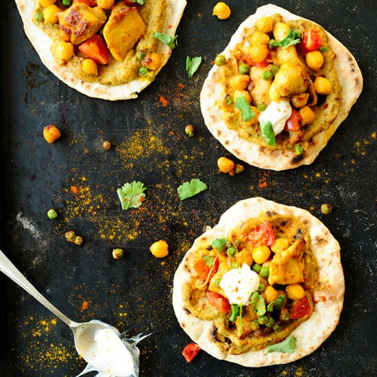 Flatbread with Chicken - Recipe photo by servingdumplings