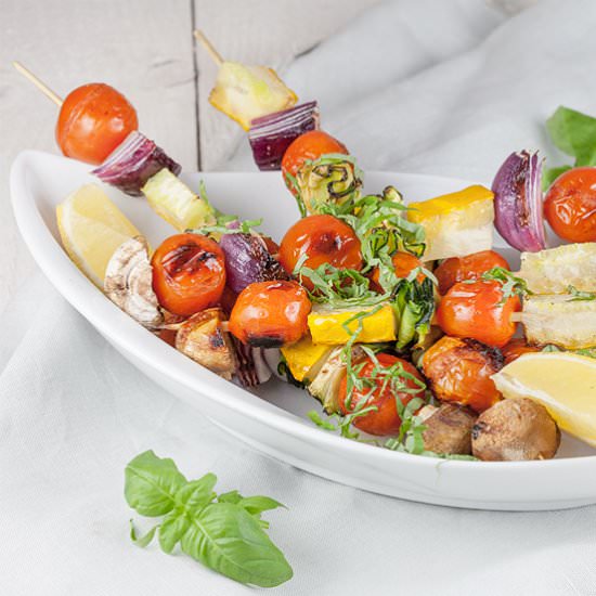 Chargrilled Vegetable Kebabs - Recipe photo by ohmydish