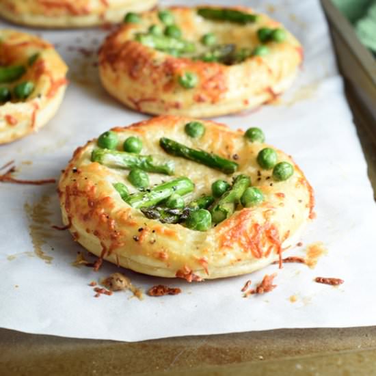 Asparagus and Pea Puff Pastry Tarts - Recipe photo by bellyfull