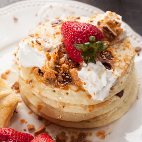 Fluffy Chocolate Chip Pancakes - Recipe photo by Home Baked Joy