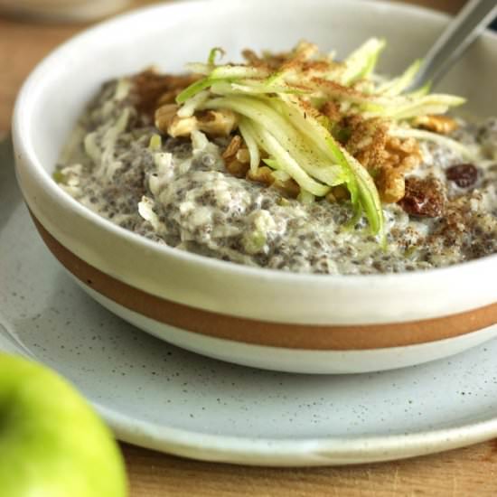 Chia, Apple and Cinnamon Bircher - Recipe photo by chloemoir_nutrition