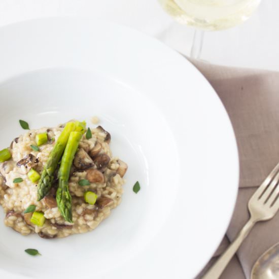 Asparagus and Mushroom Risotto - Recipe photo by The BudMaaS Kitchen