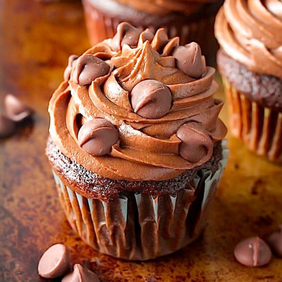 Super Decadent Chocolate Cupcakes - Recipe photo by BakerbyNature