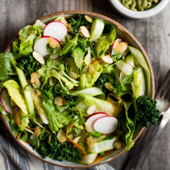 Spring Salad & Lemongrass Dressing - Recipe photo by healthynibblesandbits