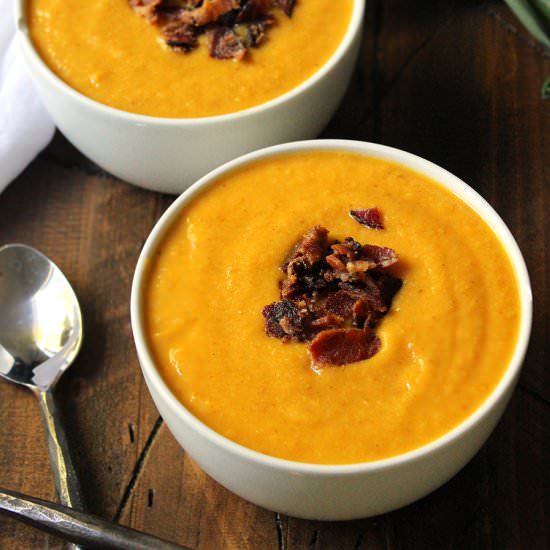 Sweet Potato and Artichoke Soup - Recipe photo by acleanplate