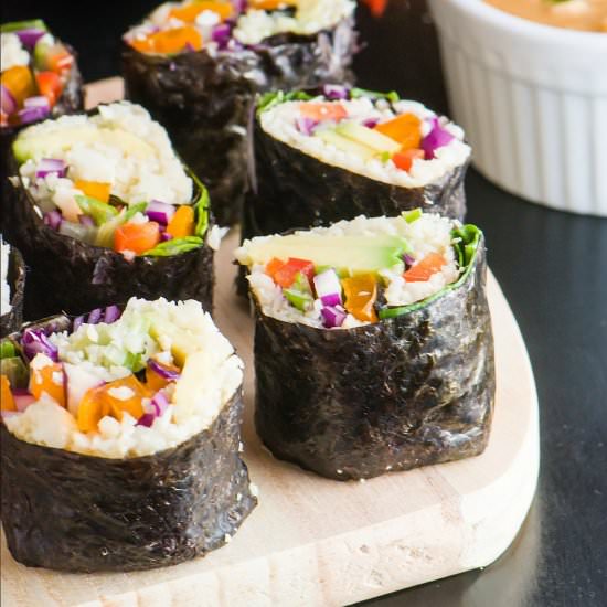 Vegan Sushi with Cauliflower Rice - Recipe photo by NamelyMarly